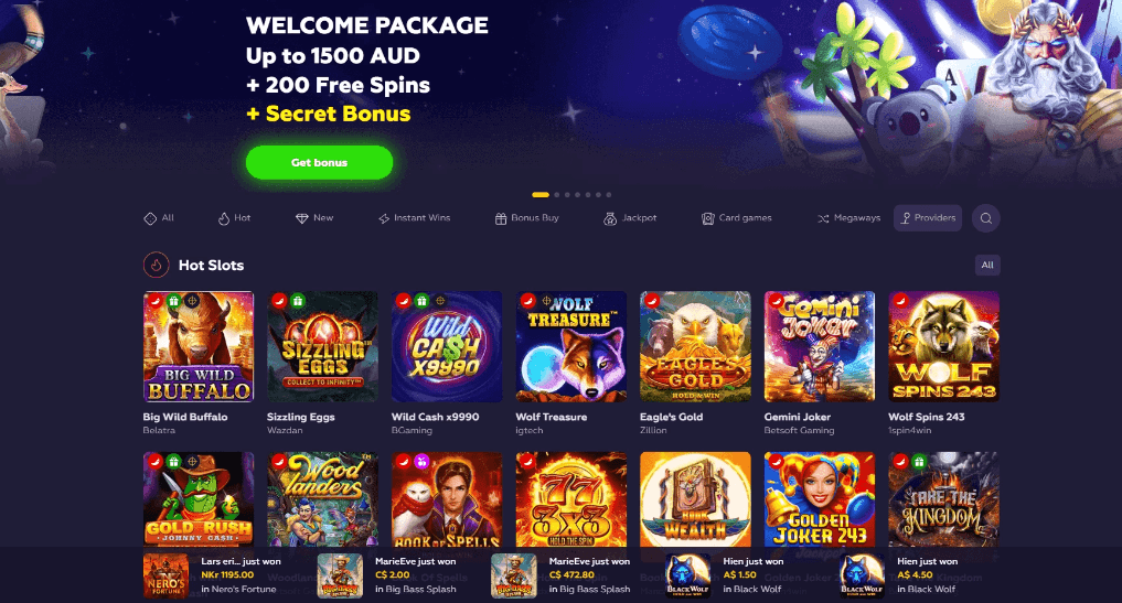 PlayFina Homepage AU