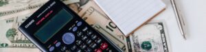 calculating money mockup