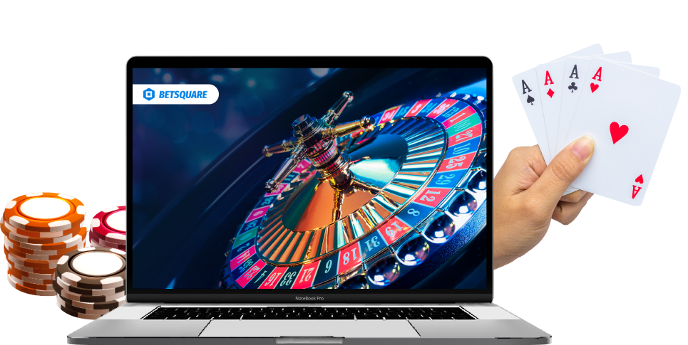 playing online casino games mockup