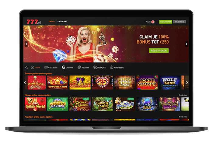 777 Casino Homepagina mockup NL