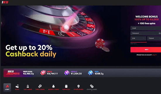 1red casino homepage