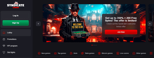 Welcome to the Syndicate Online Casino Homepage