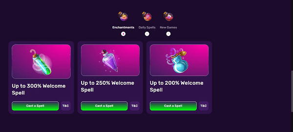 Promotions page at Shazam Casino
