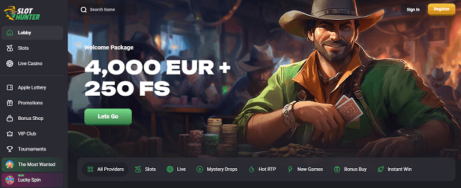 Slothunter Casino Homepage