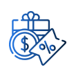 dollar sign with gift box icon