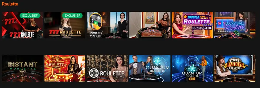 777 casino roulettetafels