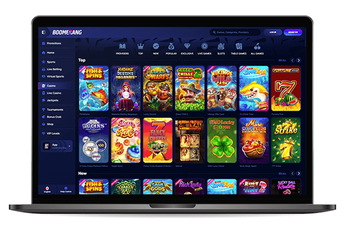 Boomerang Online Casino CA Mockup