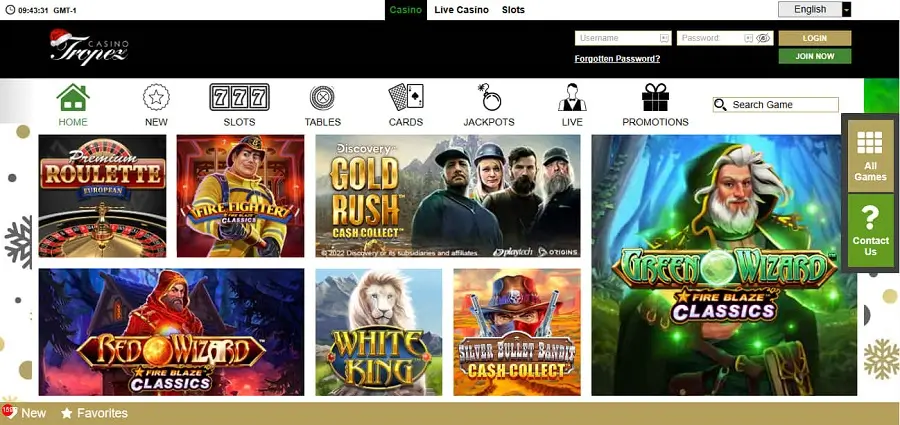 Casino Tropez Review homepage