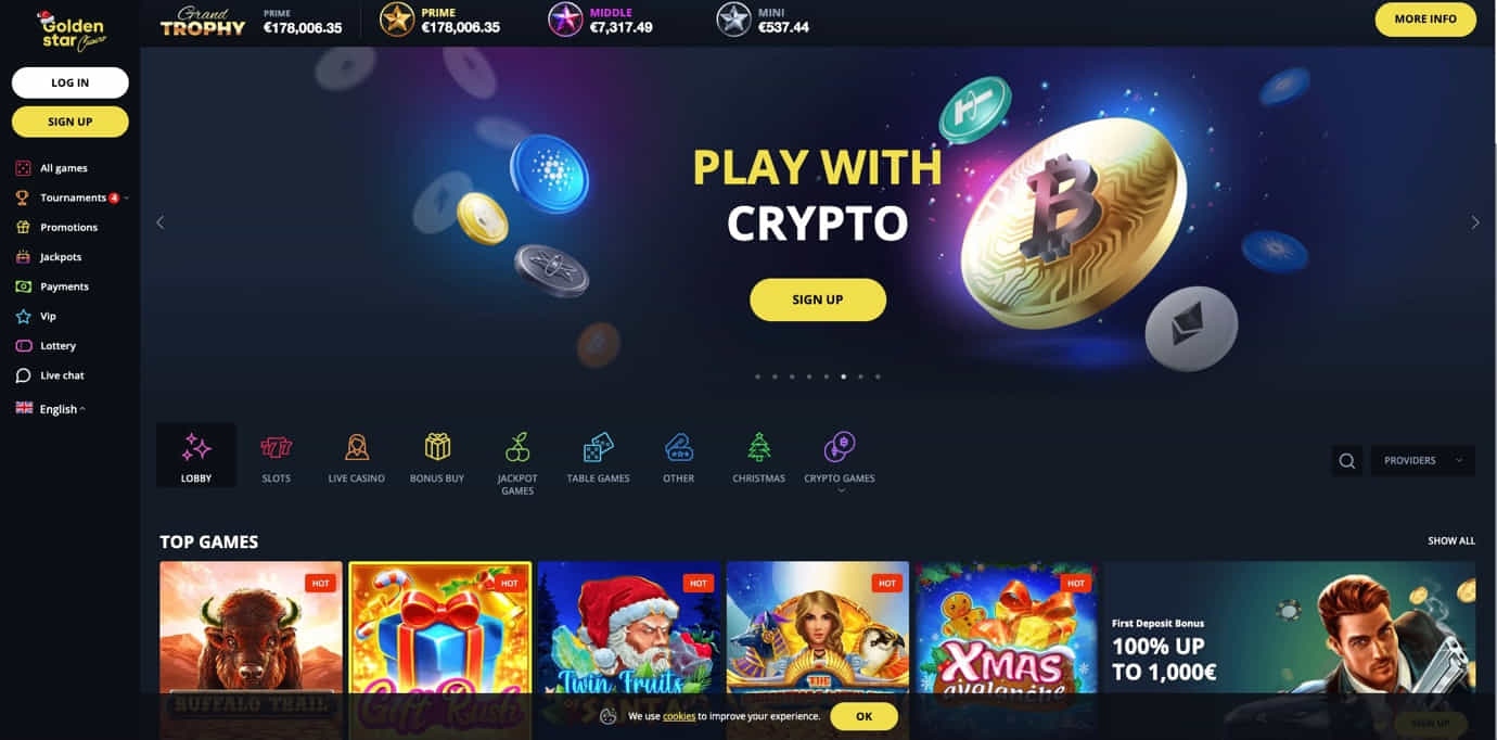 Golden Star Casino Homepage
