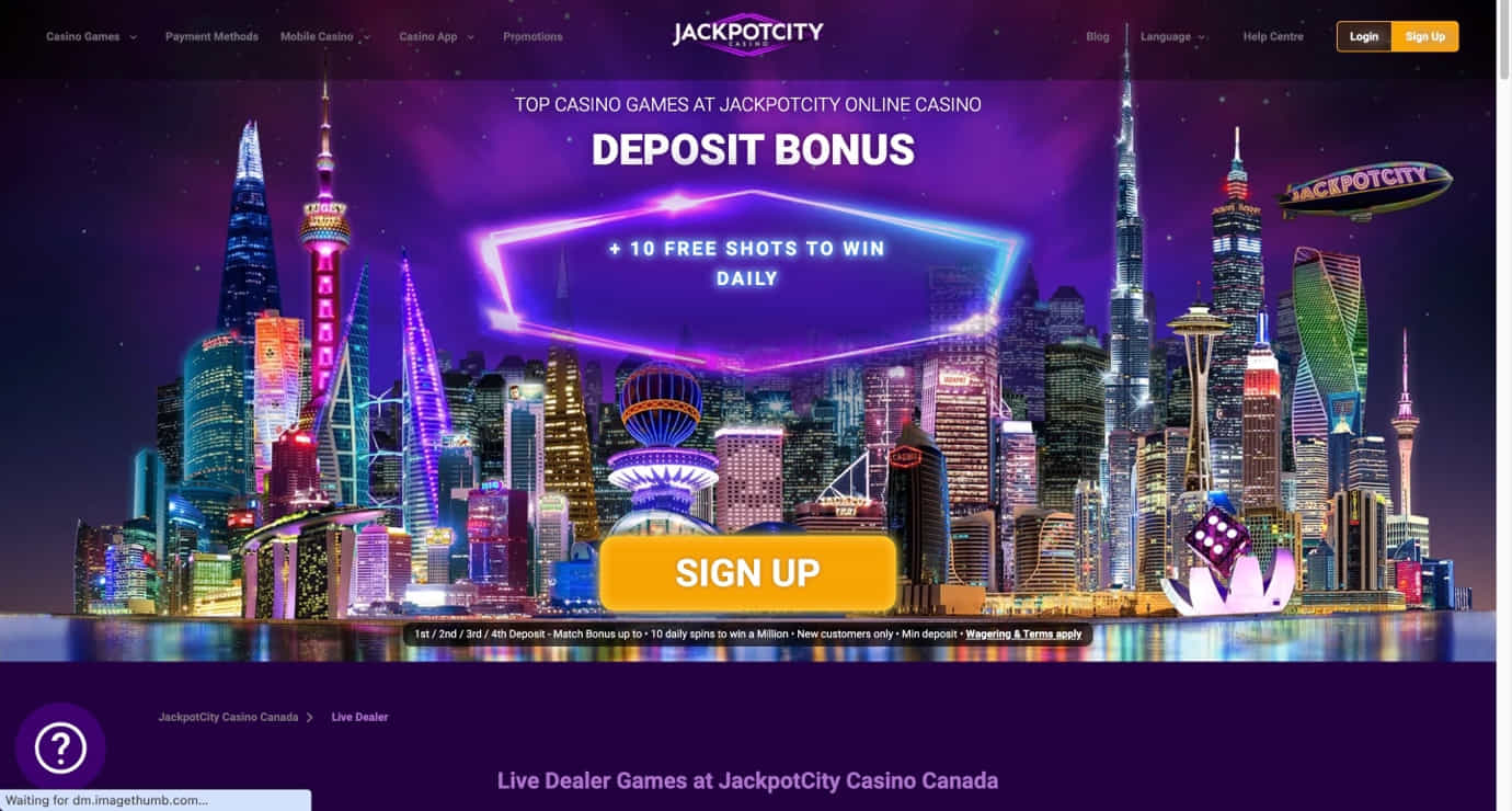 JackpotCity Casino Homepage