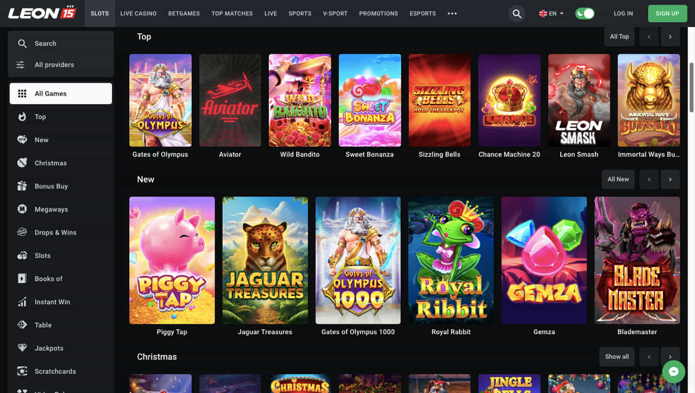 Leon Casino slot games