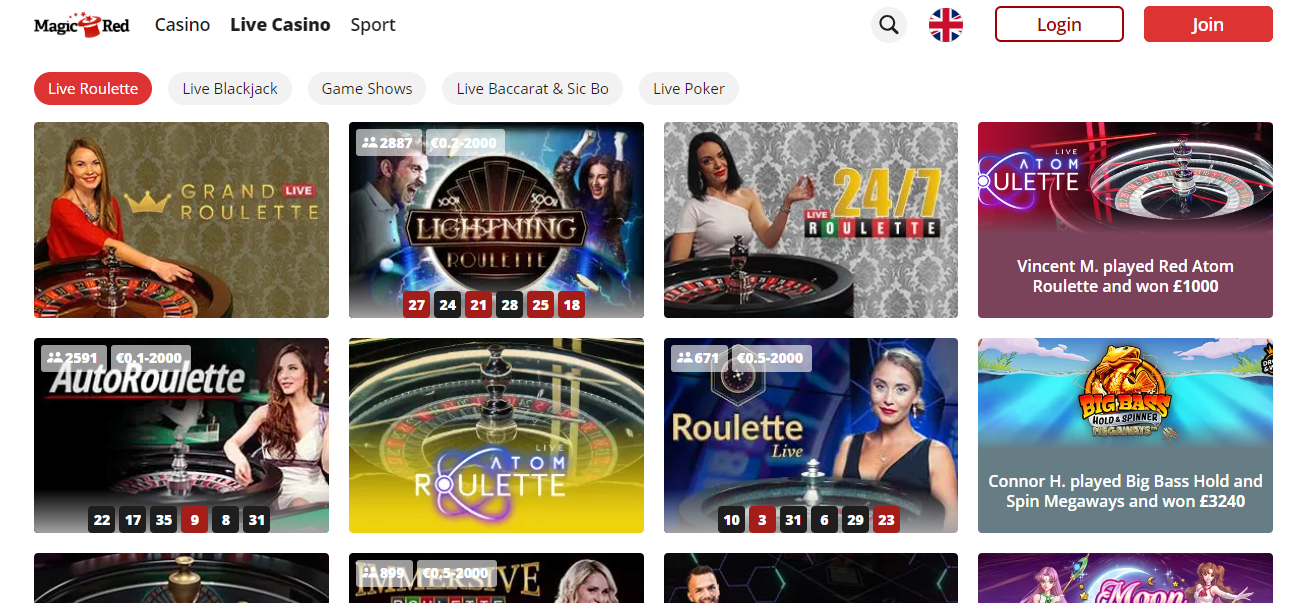 Magic Red live casino