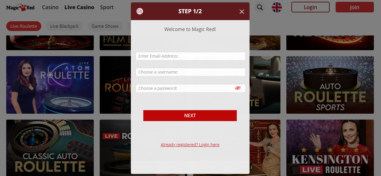 Magic Red Sign-Up Process