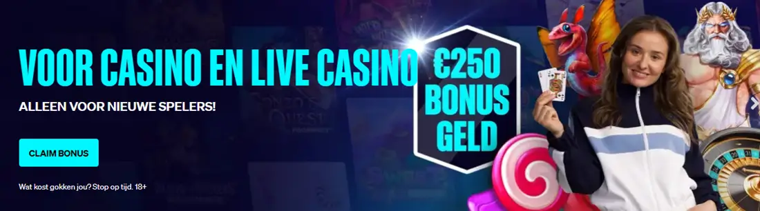 BetCity biedt een speciale €250 bonus voor het live casino.