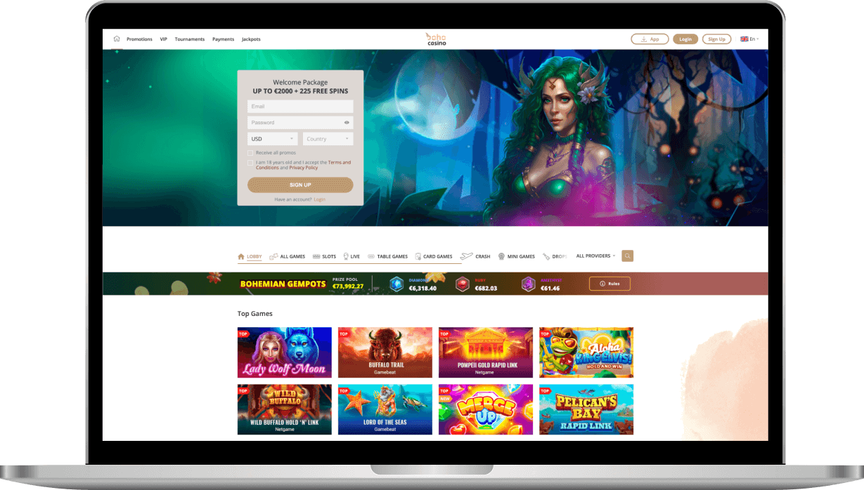 boho casino mockup