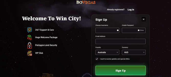 bovegas register screen