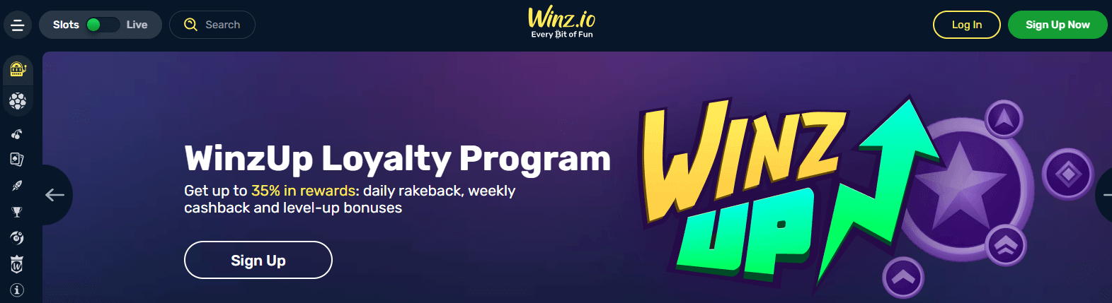 winz io casino banner