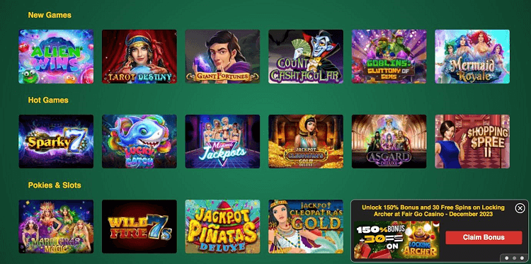 Game Selection at Fair Go Casino