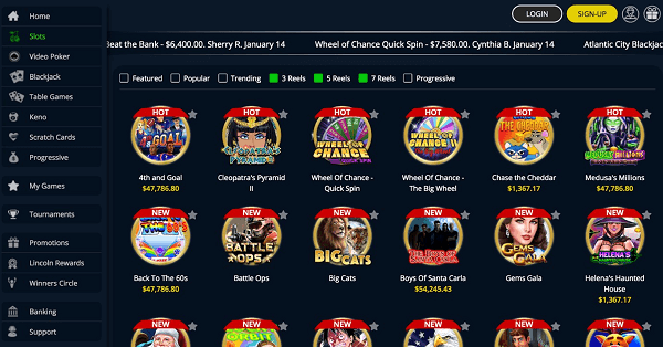 Game Selection at Lincoln Casino