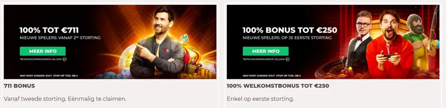 casino 711 welkomstbonus screenshot