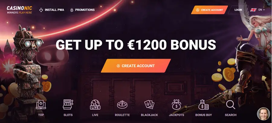 Casinonic's interface showcases a sleek, browser-based design, which we can’t get enough of. It’s mobile-friendly, so your gaming fun remains intact, whether on a phone or a computer. Fast loading and smooth navigation guaranteed!