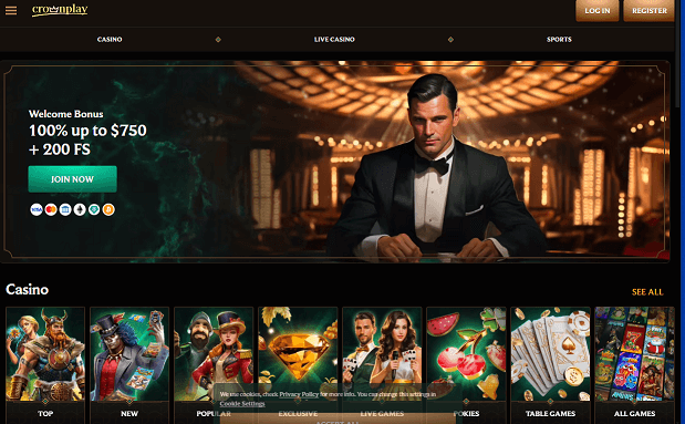 crownplay homepage screenshot