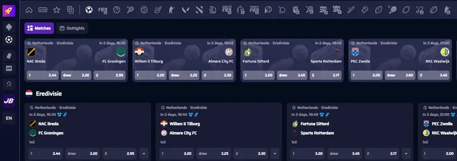 justbit sportsbook 2025 screenshot