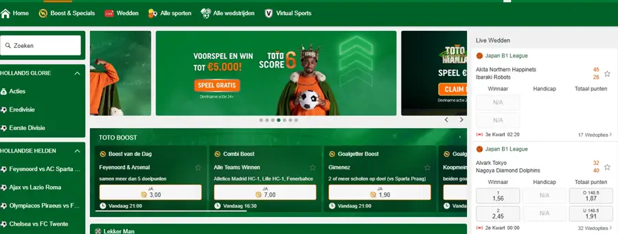 toto sport pagina screenshot