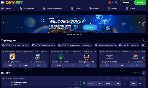 zotabet homepage screenshot