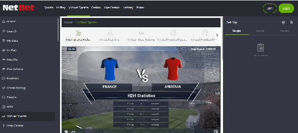 NetBet Virtual Sports lobby