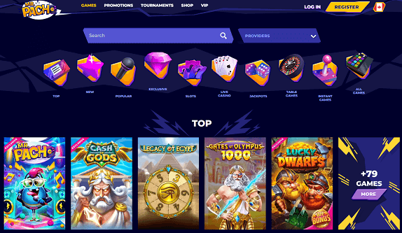 mr pacho screenshot homepage