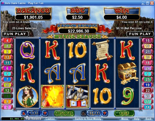mystic dragon pokie screenshot