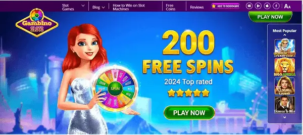 Gambino Slots Casino homepage