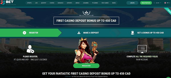 22Bet Casino homepage