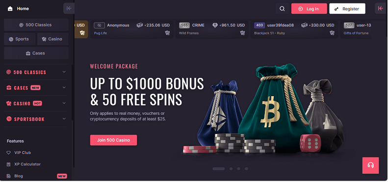 500 casino welcome package img