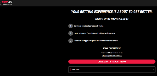Pointsbet homepage