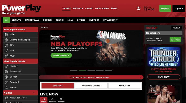 PowerPlay.com Canada Homepage