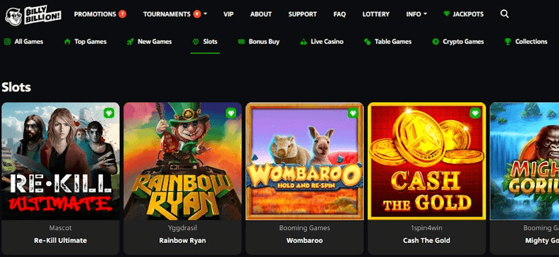 Bil сеlectiony Billion Casino's slot machines, also known as pokies, offers a diverse range of exciting options for players.