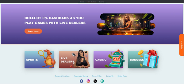 Discover the main hub of entertainment at the Golden Reels Casino – its vibrant home page.