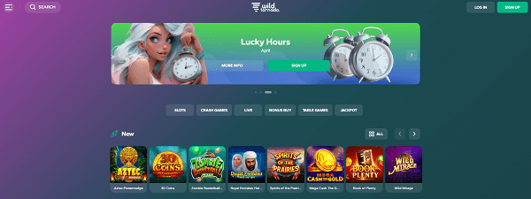 Wild Tornado Casino homepage