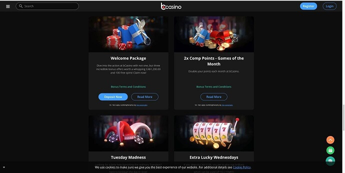 bCasino bonusses