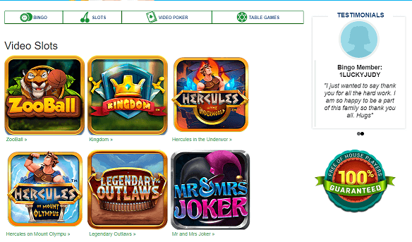 bingo billy slots selection