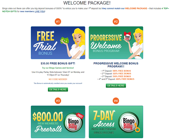 bingo billy welcome package