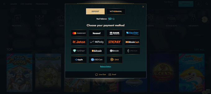 dolly casino deposit screen img