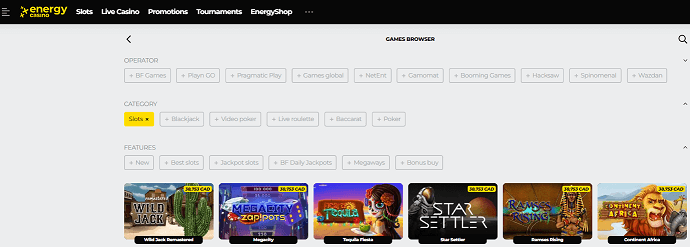 energy casino slots