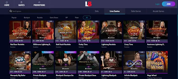 lucky 8 casino live casino