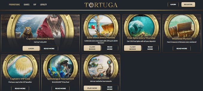 tortuga casino bonusses