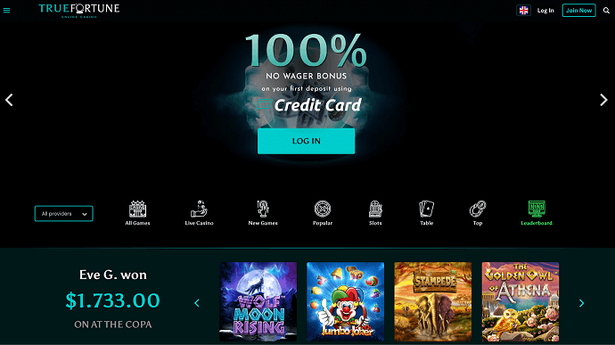 true fortune casino homescreen img