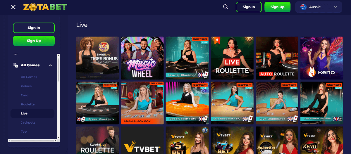 zotabet live casino