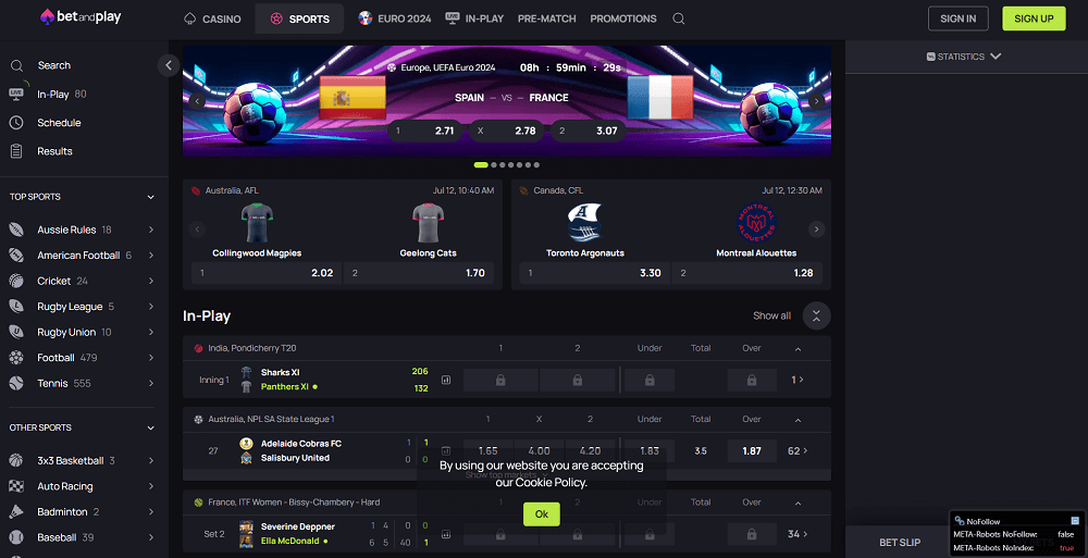 betandplay sportsbook screenshot